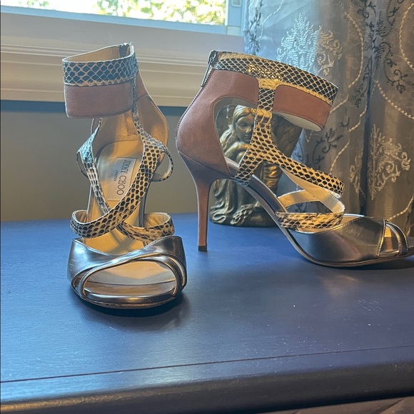 Jimmy Choo Multicolor Snakeskin Heels - Picture 1 of 16